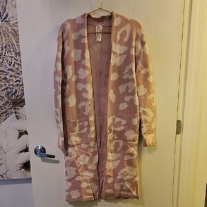 Leopard Print Pink and Cream Women's Sweater